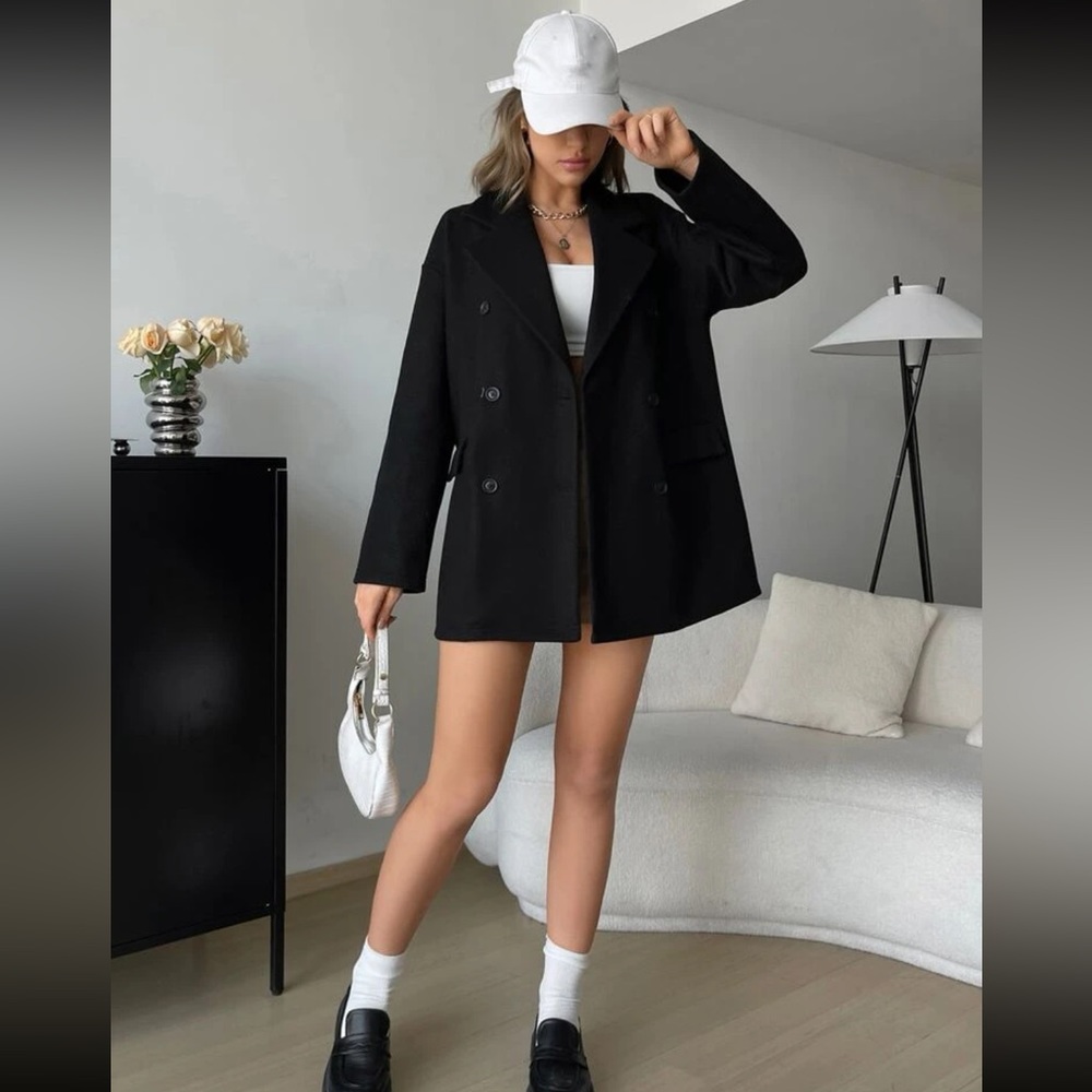 Black overcoat jacket